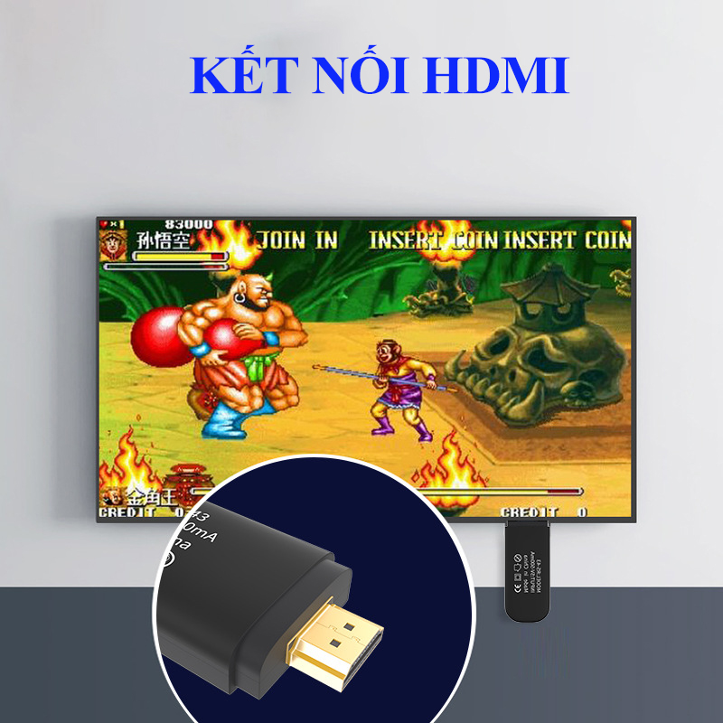 Máy chơi game cầm tay 4 nút NES 821 Game kết nối HDMI, Tay cầm không dây