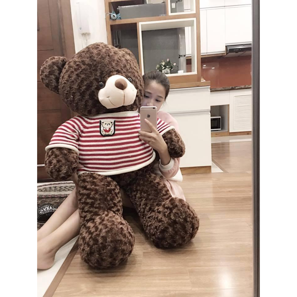 Gấu bông Teddy ICHIGO khổ vải 1m2  màu nâu socola