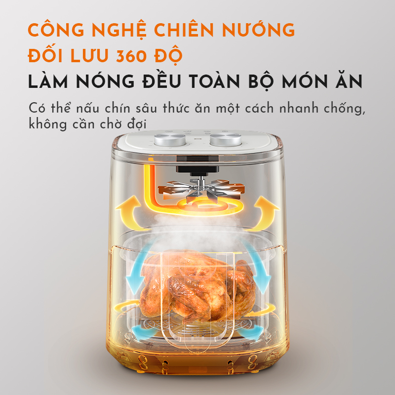 Nồi chiên không dầu GAABOR GA-M4A01 dung tích 4L công suất 1200W điều khiển cơ học - Hàng chính hãng