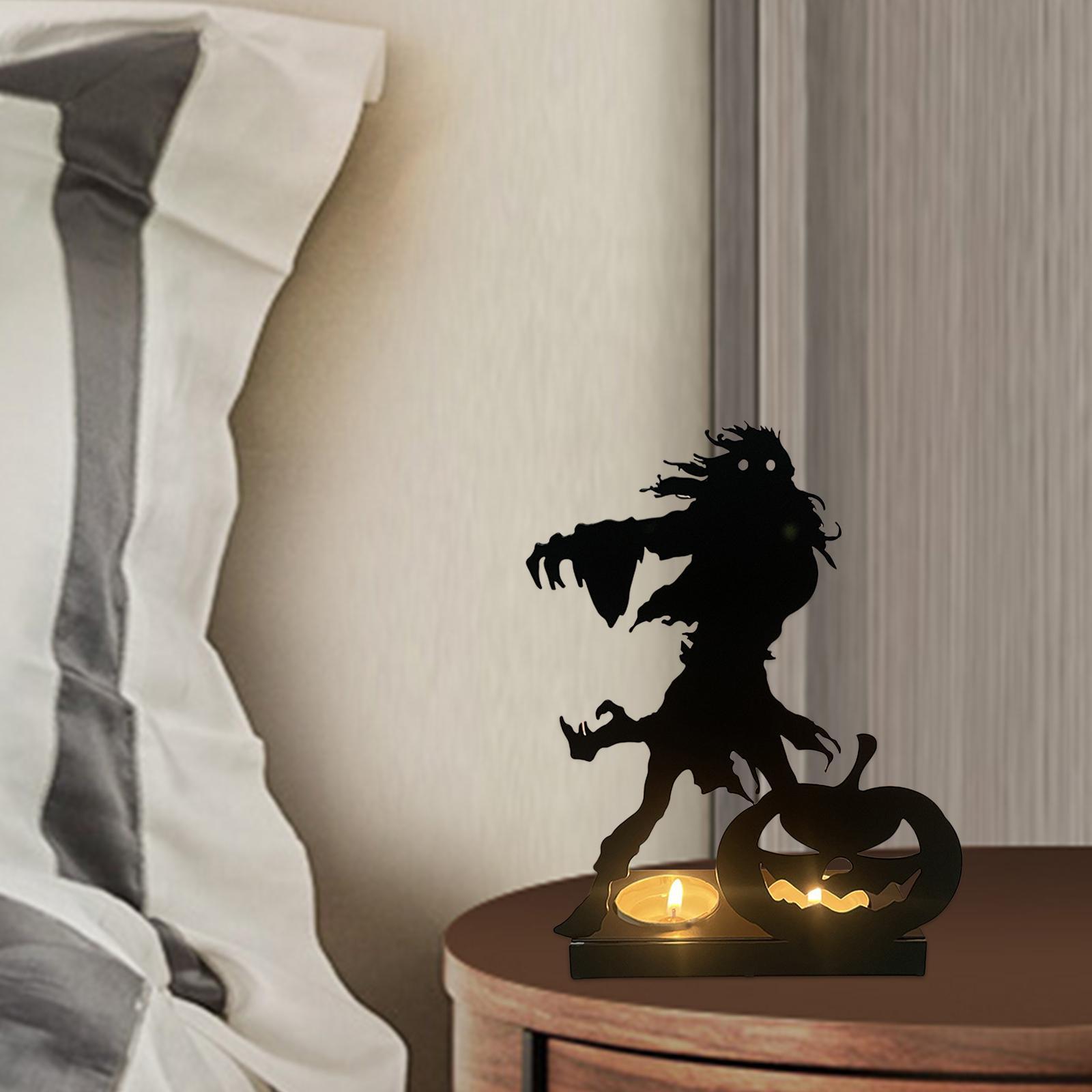 Halloween Tealight Holder Candle Holder Metal Candles Stand Halloween Candlestick Halloween Decorations for Party Festival Arrangement Props