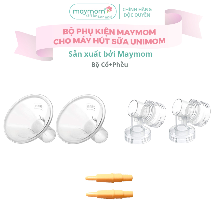 Bộ Phụ Kiện Máy Hút Sữa Unimom Thương Hiệu Maymom, Phễu Hút Sữa Size Từ 10-32mm