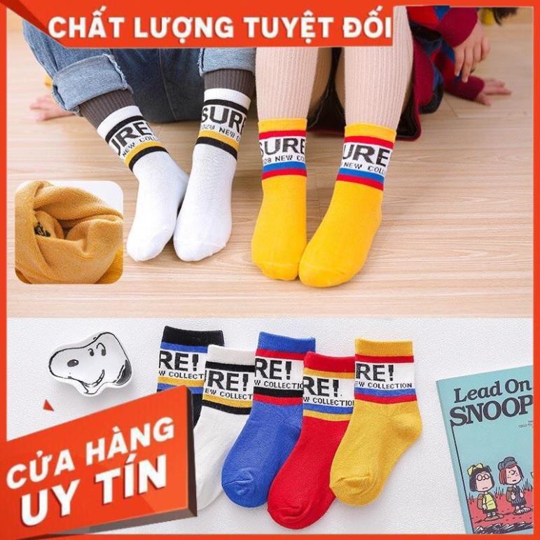 Set 10 Đôi Tất Chữ Trẻ Em Cổ Cao 1-12 Tuổi