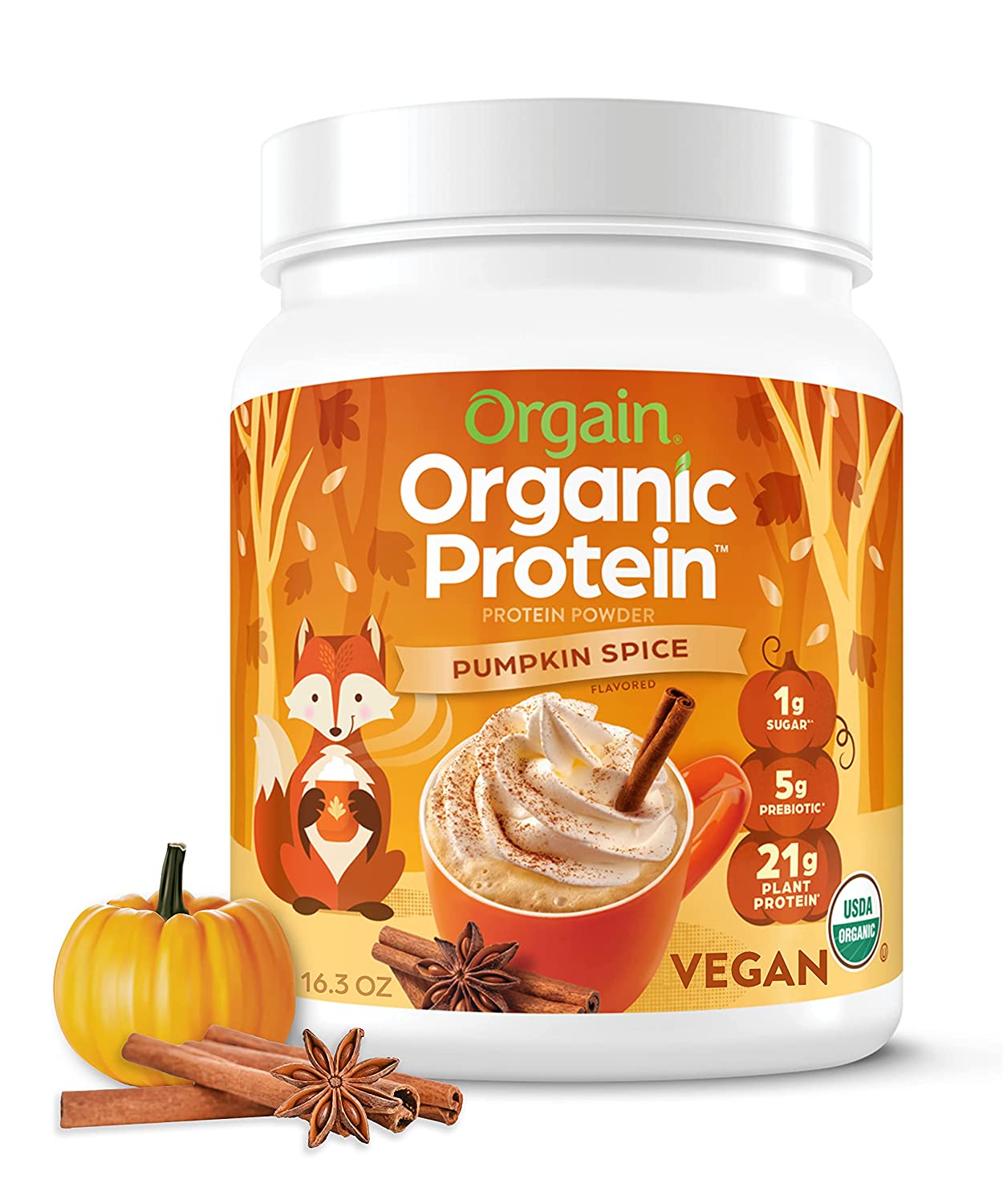 [Vegan/ Eat clean/ Gym] Bột đạm thuần chay hữu cơ Orgain Organic Protein Pumpkin Spice 462g