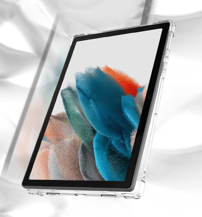 Ốp Lưng Chống Sốc Cho Samsung Tab A8 10.5 inch X200/X205 Dẻo Silicon Trong Suốt, Có Gờ Bảo Vệ Camera
