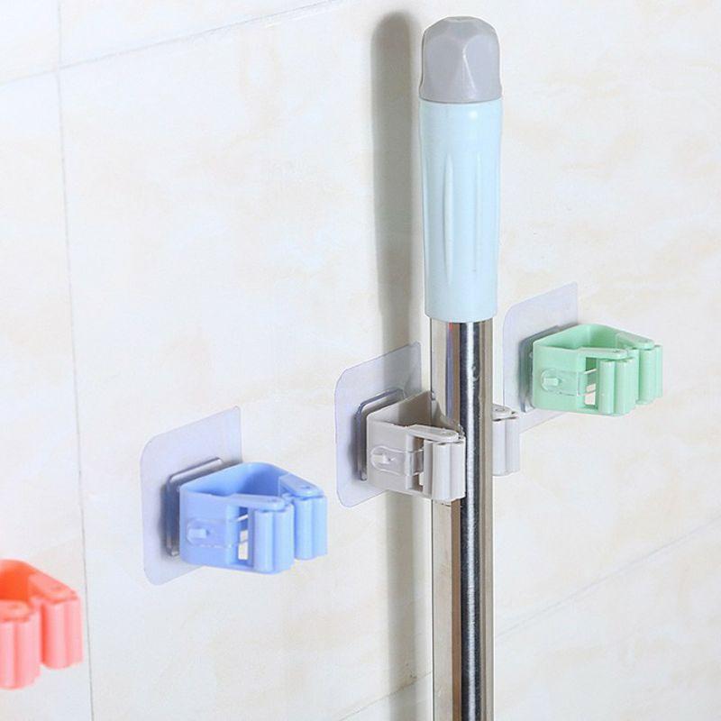 Móc treo cây lau nhà dán tường thông minh - Giá treo đồ kẹp cây lau nhà đa năng tiện lợi