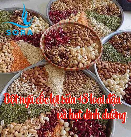 Sora Bột ngũ cốc lợi sữa 18 loại đậu & hạt dinh dưỡng