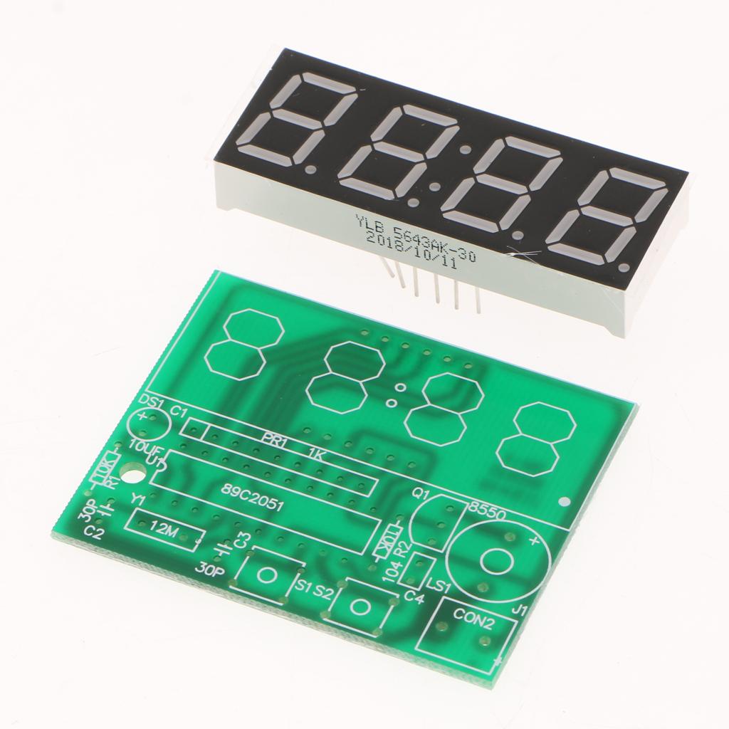 LCD DIY Digital Clock Kit with Large Screen Time Date Week Display 4 Digits Alarm Clock Suite