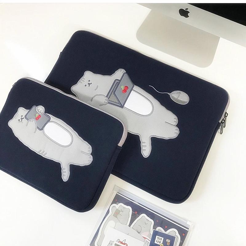 Phụ Kiện Máy Tính Dễ Thương Mèo Hoạt Hình Laptop Bao Lót Bao Cho Ipad Pro 9.7 10.5 11 13 Inch Túi Bảo Quản mang Theo Túi Xách