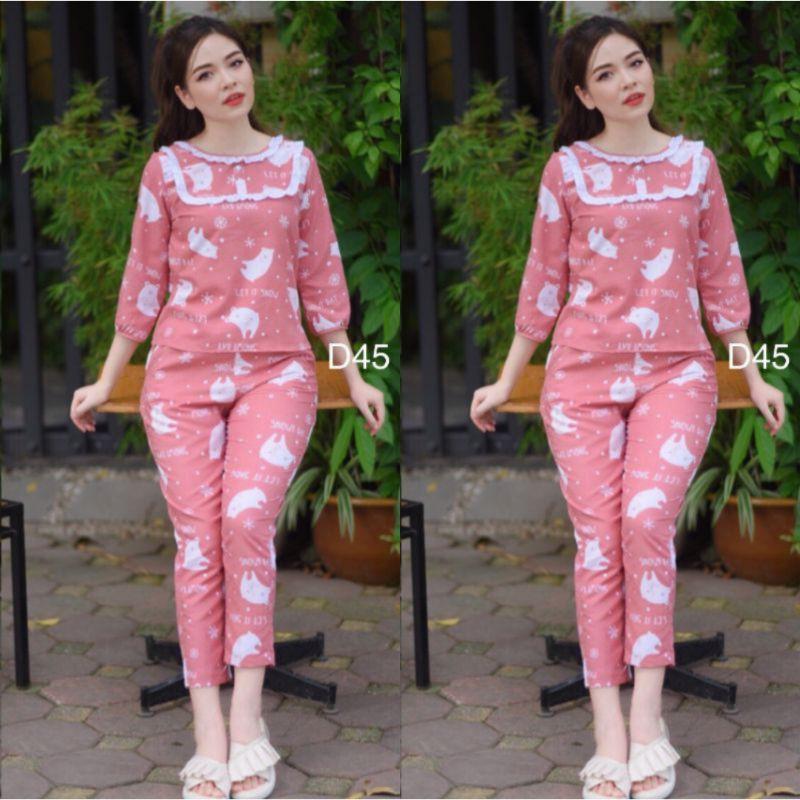 Quần áo mặc nhà rẻ đẹp cổ sen 2k