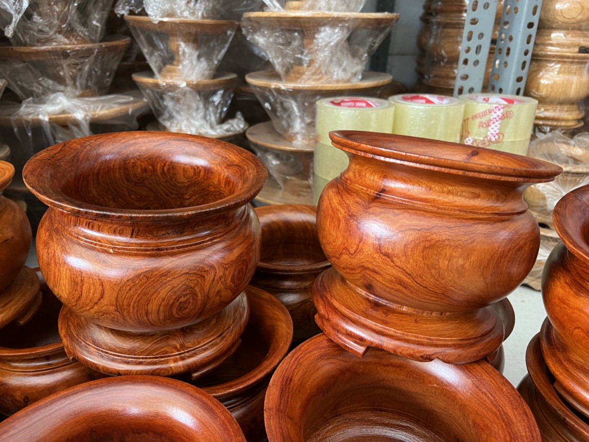 Bát nhang, lư hương gỗ cao cấp 14 CM