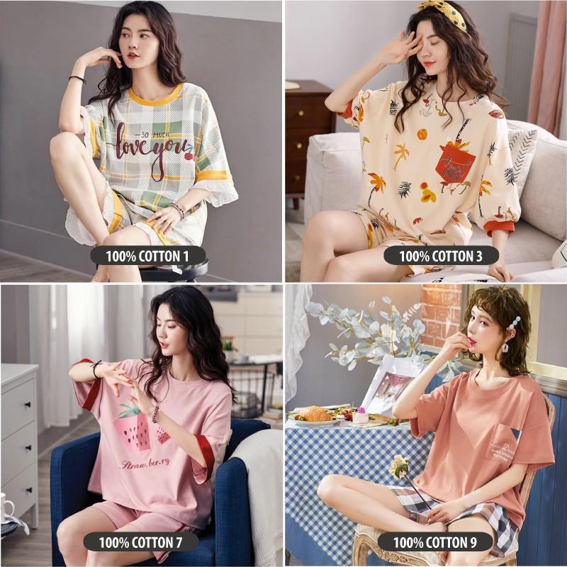 Bộ Ngủ Nữ Mùa Hè Cotton Hàng đẹp - Bộ Đồ Ngủ Nữ Tính