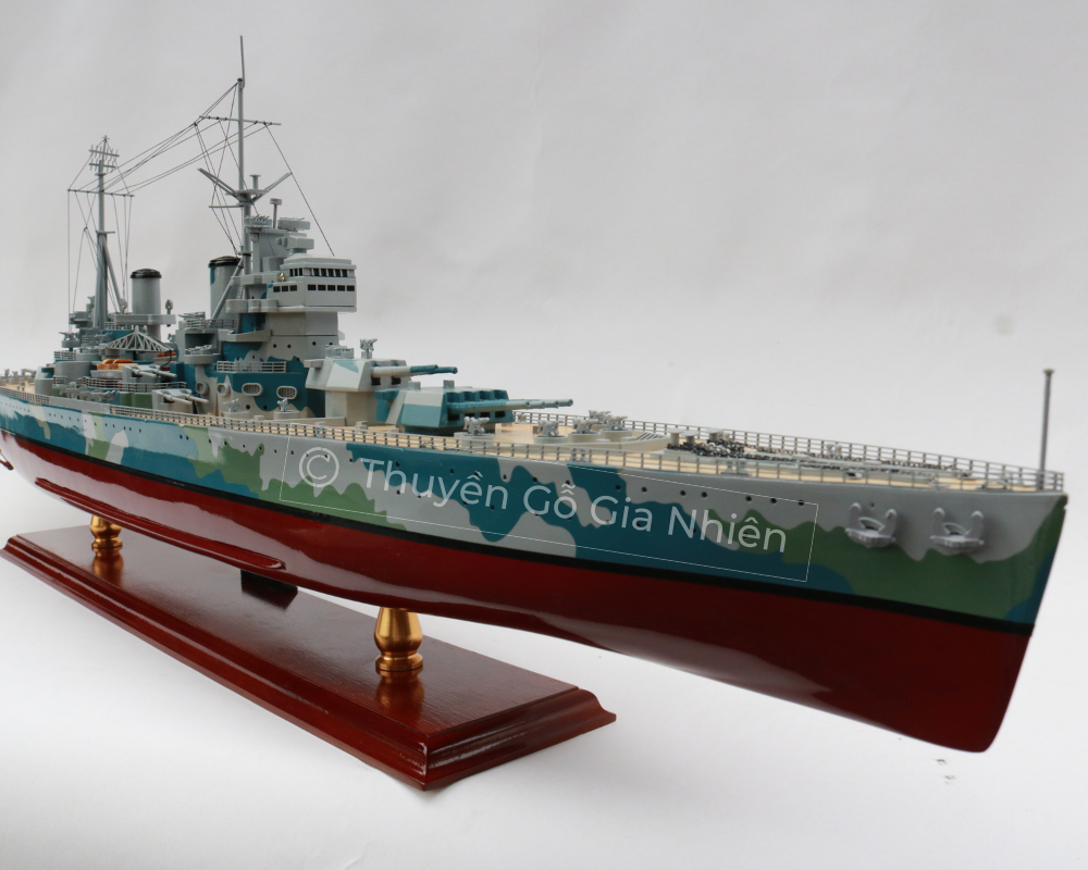 Mô Hình Thuyền Gỗ Phong Thủy Dạng Thuyền Chiến HMS KING GEORGE V Chính Hãng Hàng Xuất Khẩu Chất Lượng Cao