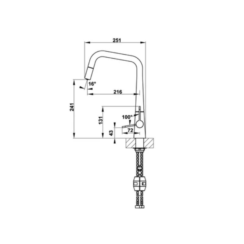 Vòi Rửa Chén Hafele HYDROS HT20-CH1P241 570.82.220 - Vòi Dây Rút - Hàng Chính Hãng