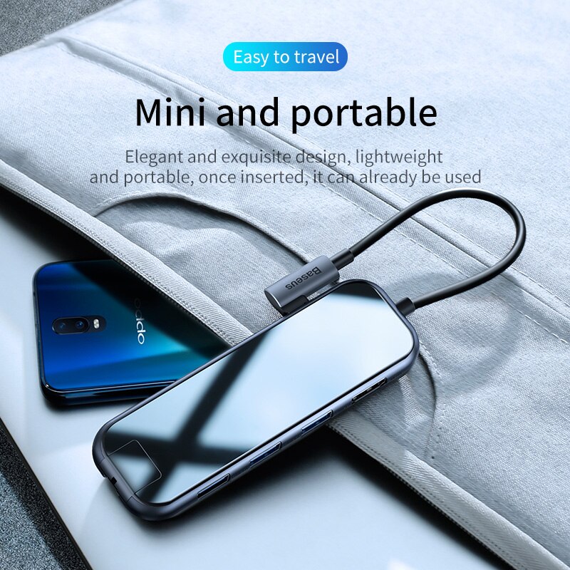 Hub sạc nhanh chia cổng đa năng 6 in 1 Type-C dành cho Macbook Pro / Smartphone hiệu Baseus Multi thành cổng Type-C PD 3.0, 3 cổng USB 3.0, jack mạng LAN, cổng HDMI chuẩn 4k - Hàng chính hãng
