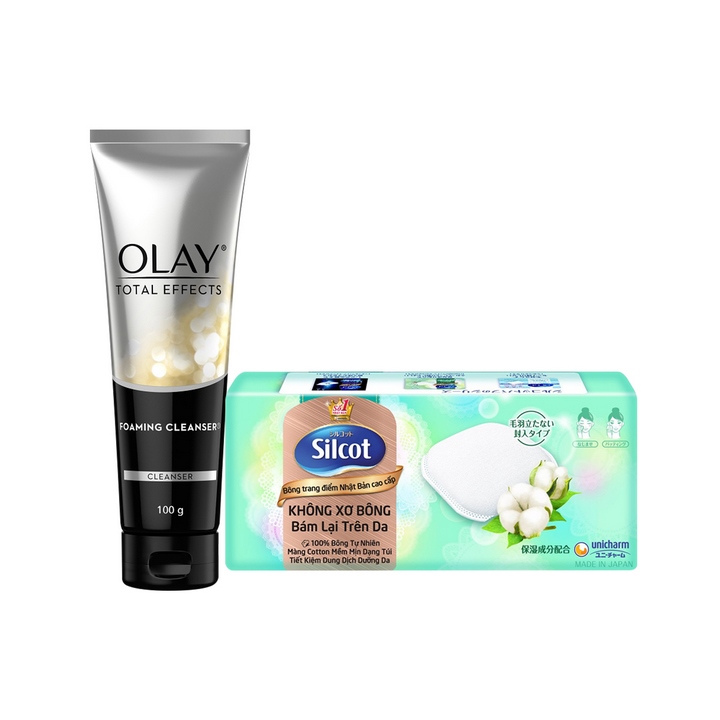 Kem Rửa Mặt Olay Total Effects 7 In 1 (Gift tặng Bông tẩy trang Silcot premium hộp 10 miếng)