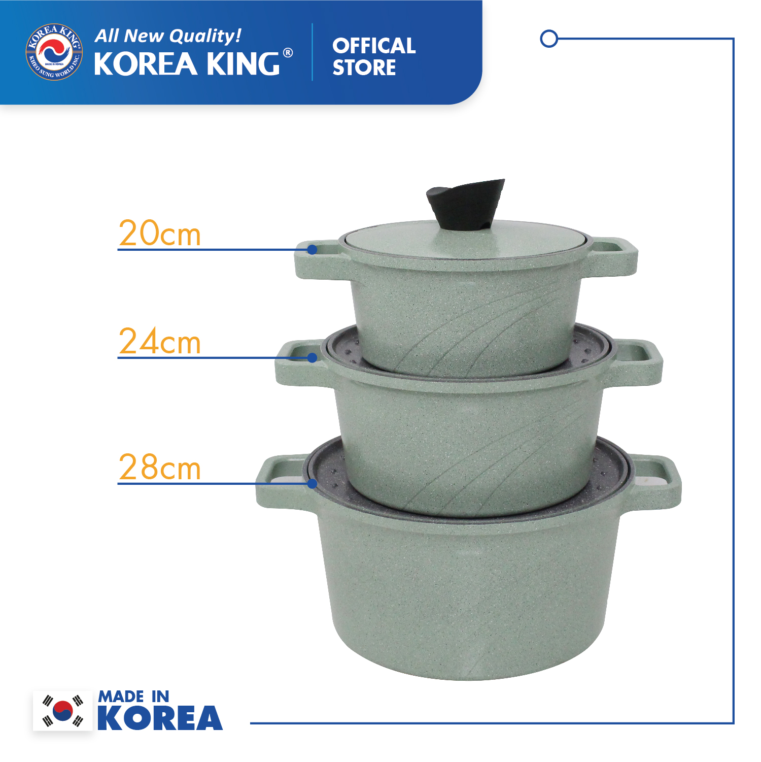 Bộ nồi xanh Levante đáy từ