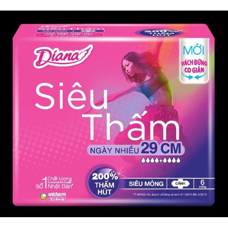 BVS DIANA siêu thấm siêu mỏng cánh ngày nhiều 29cm 6 miếng - 3485127