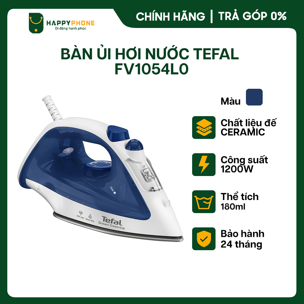 Bàn ủi hơi nước Tefal Easy Steam 1200W FV1054L0 180ML - bảo hành 24 tháng