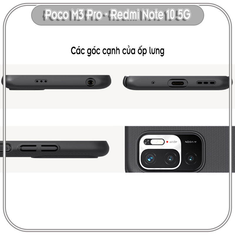 Ốp lưng cho Xiaomi Poco M3 Pro - Redmi Note 10 5G Frosted Shield nhựa PC cứng Nillkin , Vân nhám , chống vân tay - Hàng nhập khẩu