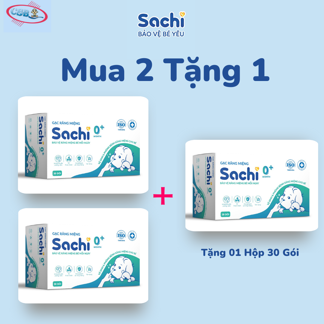 Mua 2 Gạc Rơ Lưỡi Sachi cho bé từ 0 tháng tuổi- Tặng 1 kem hăm Liniment