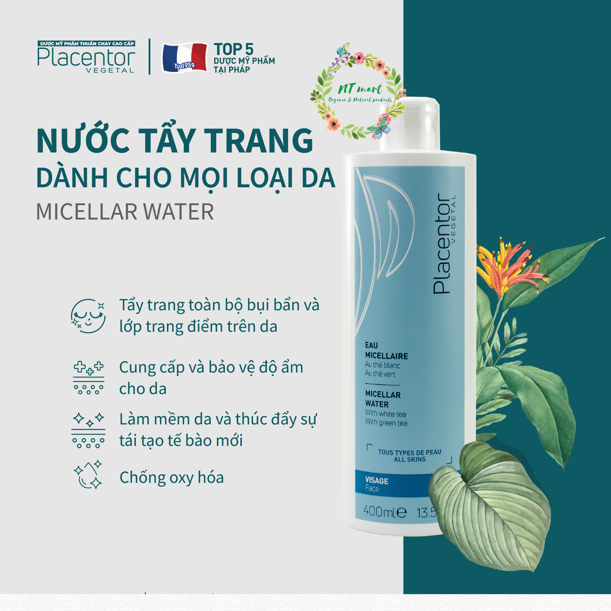 [THUẦN CHAY] Nước tẩy trang dành cho mọi loại da Placentor Micellar Water