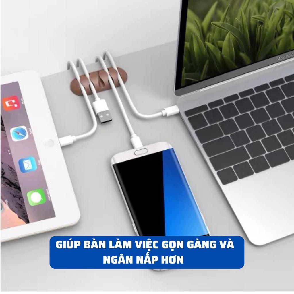 Kẹp silicon cố định dây cáp sạc ngăn nắp chuyên dùng cho bàn làm việc văn phòng K211