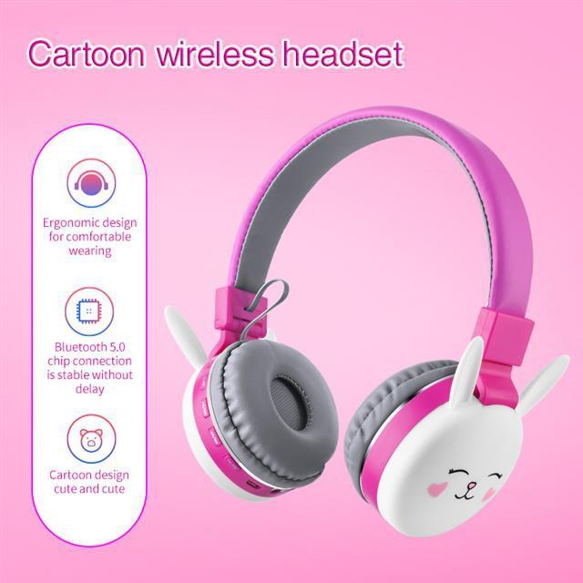 Tai Nghe Bluetooth Không Dây Hình Mèo Hồng Dễ Thương