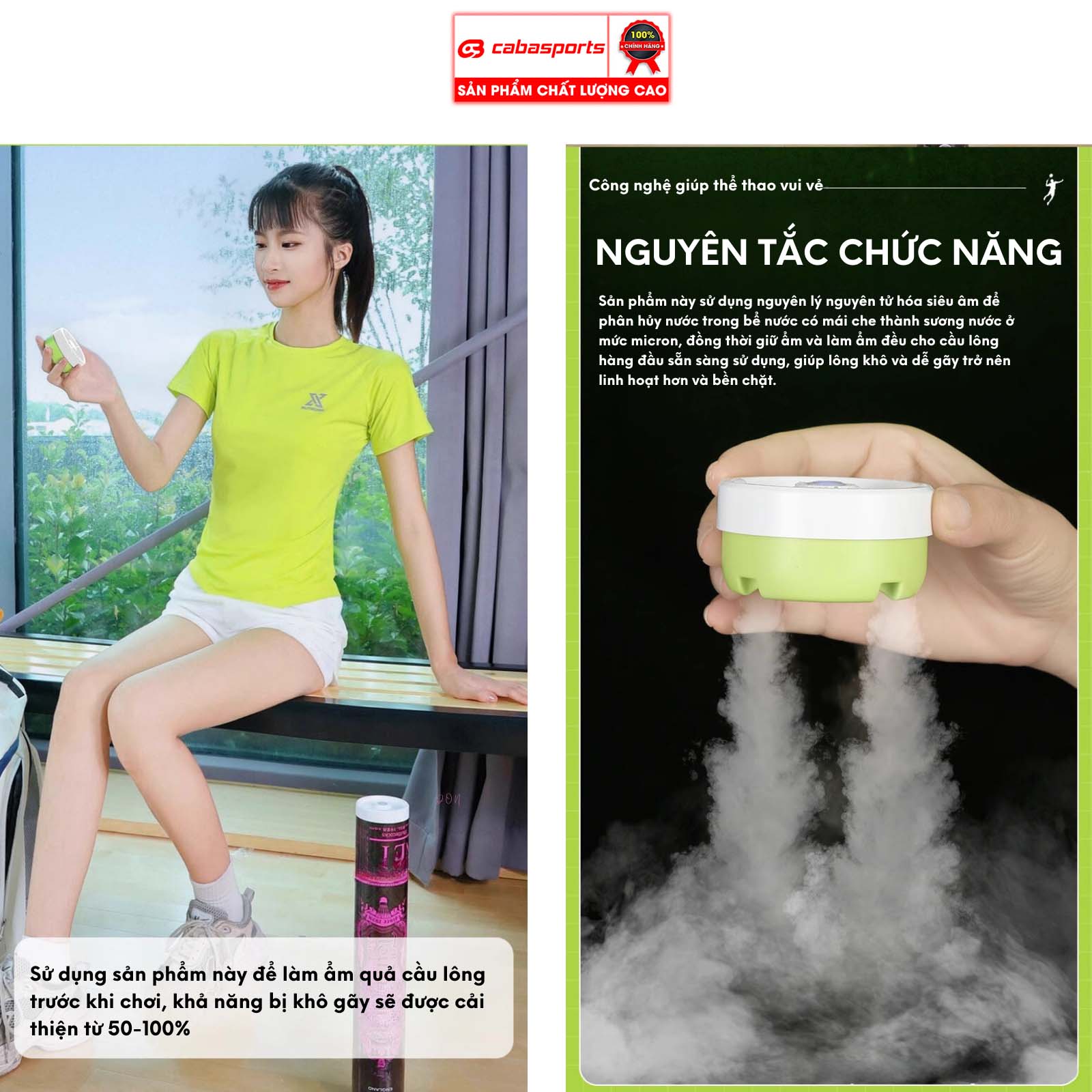Dụng cụ phun sương tạo hơi ẩm cho ống cầu lông, tăng độ bền cho quả cầu lông