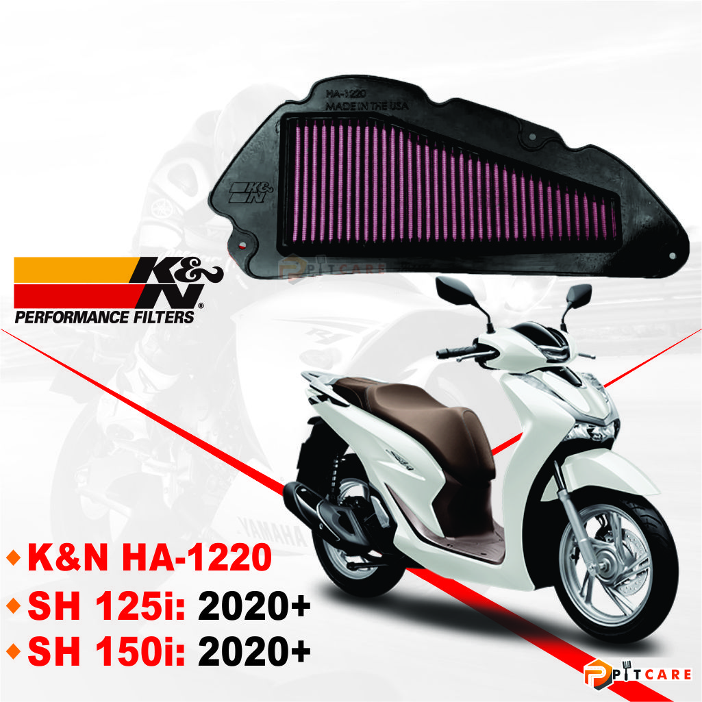 Lọc Gió K&N Chính Hãng HA-1220 Cho SH125 SH150 Đời 2020 Trở Lên