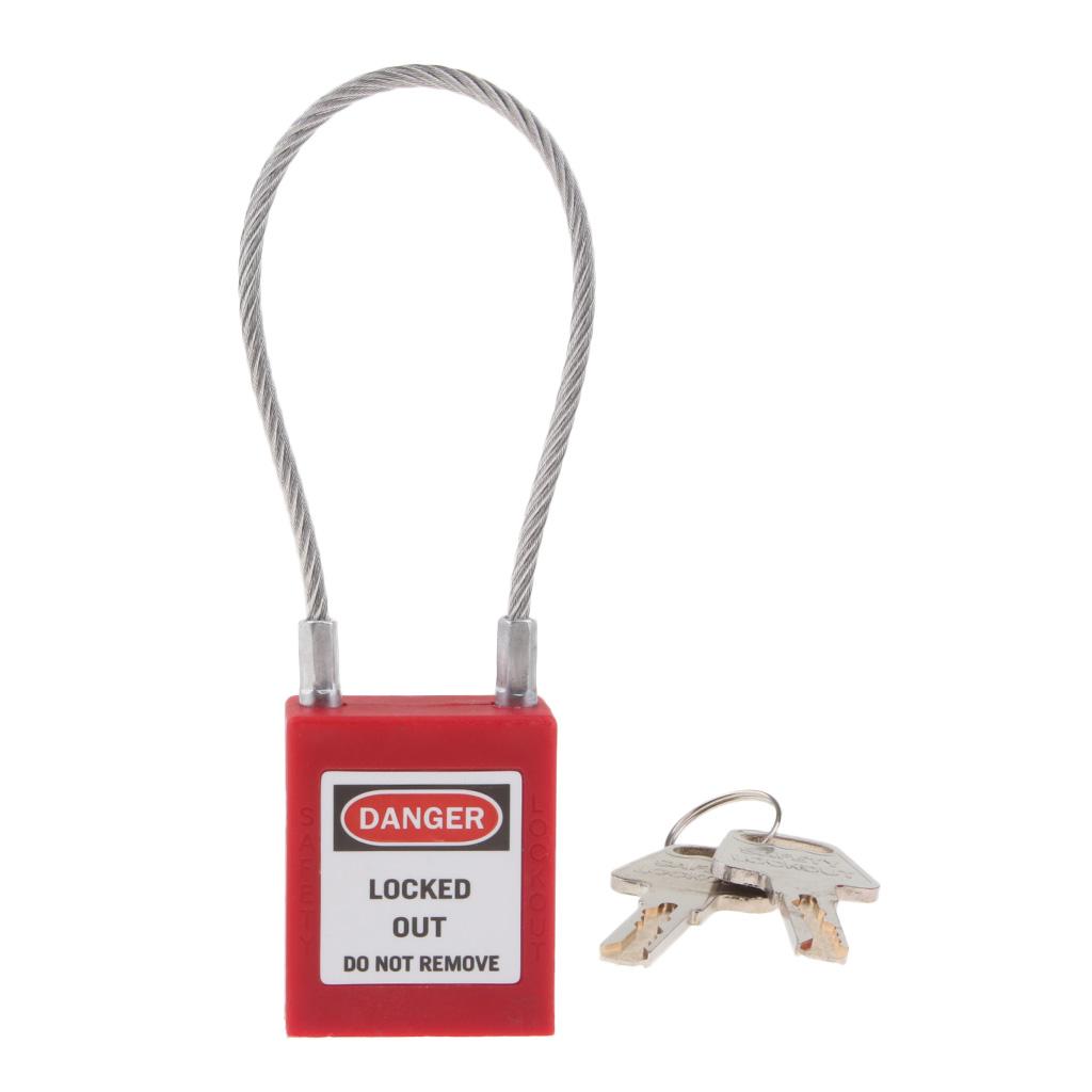 Stainless Steel Cable Safety Padlock Lockout Isolation Lock, 7 Color