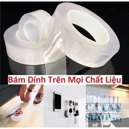 ️️1 cuộn băng keo 2 mặt trong suốt chất liệu silicon Nano siêu dính dài 3 mét Keo dán nano 2 mặt GD337