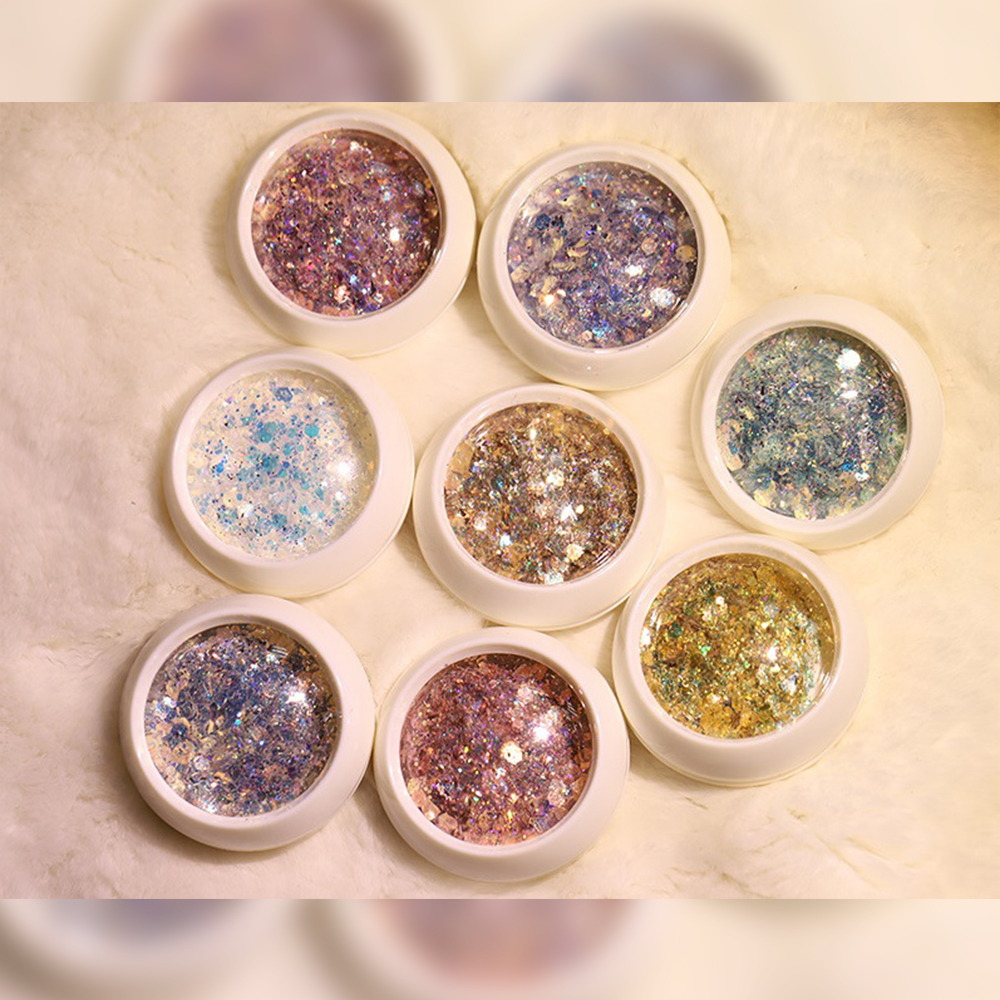 Set Nhũ Nail Lẫn 8 Màu Trang Trí Móng, Màu Sắc Nổi Bật, Thiết Kế Mẫu Hiệu Ứng Ánh Sáng Ấn Tượng, Thu Hút, Dễ Sử Dụng, Độ Bền Cao