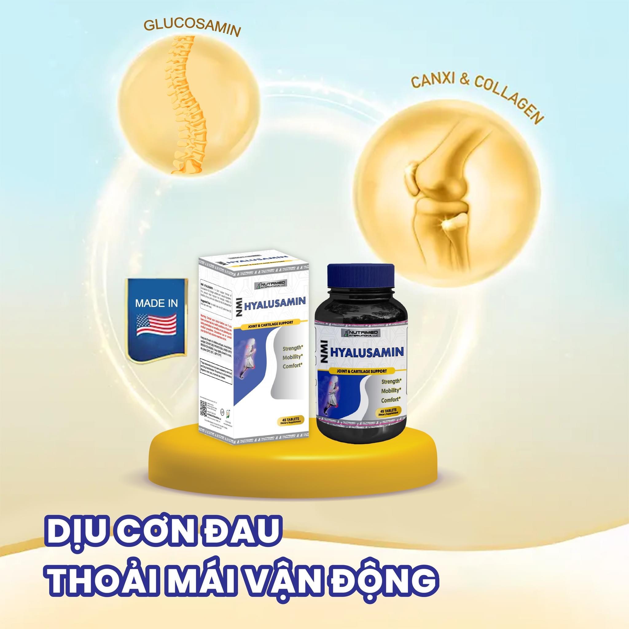 Hỗ Trợ Khớp Vận Động Linh Hoạt Tái Tạo Sụn - Viên Uống NMI Hyalusamin (45 Viên)