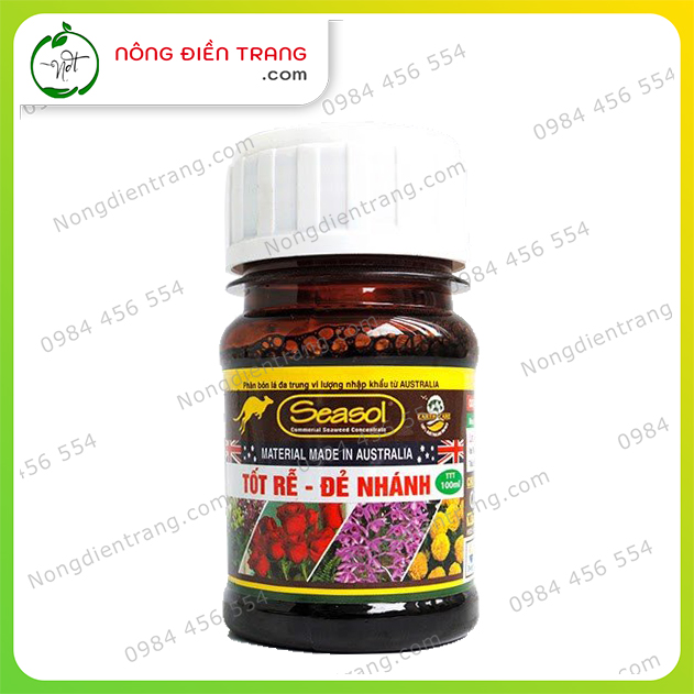 Phân Bón Lá Tảo Biển Seasol Nhập Khẩu Úc - Chai 100ml - Tốt Rễ, Đẻ Nhánh, Kích và Phục Hồi Rễ VTNN Nông Điền Trang