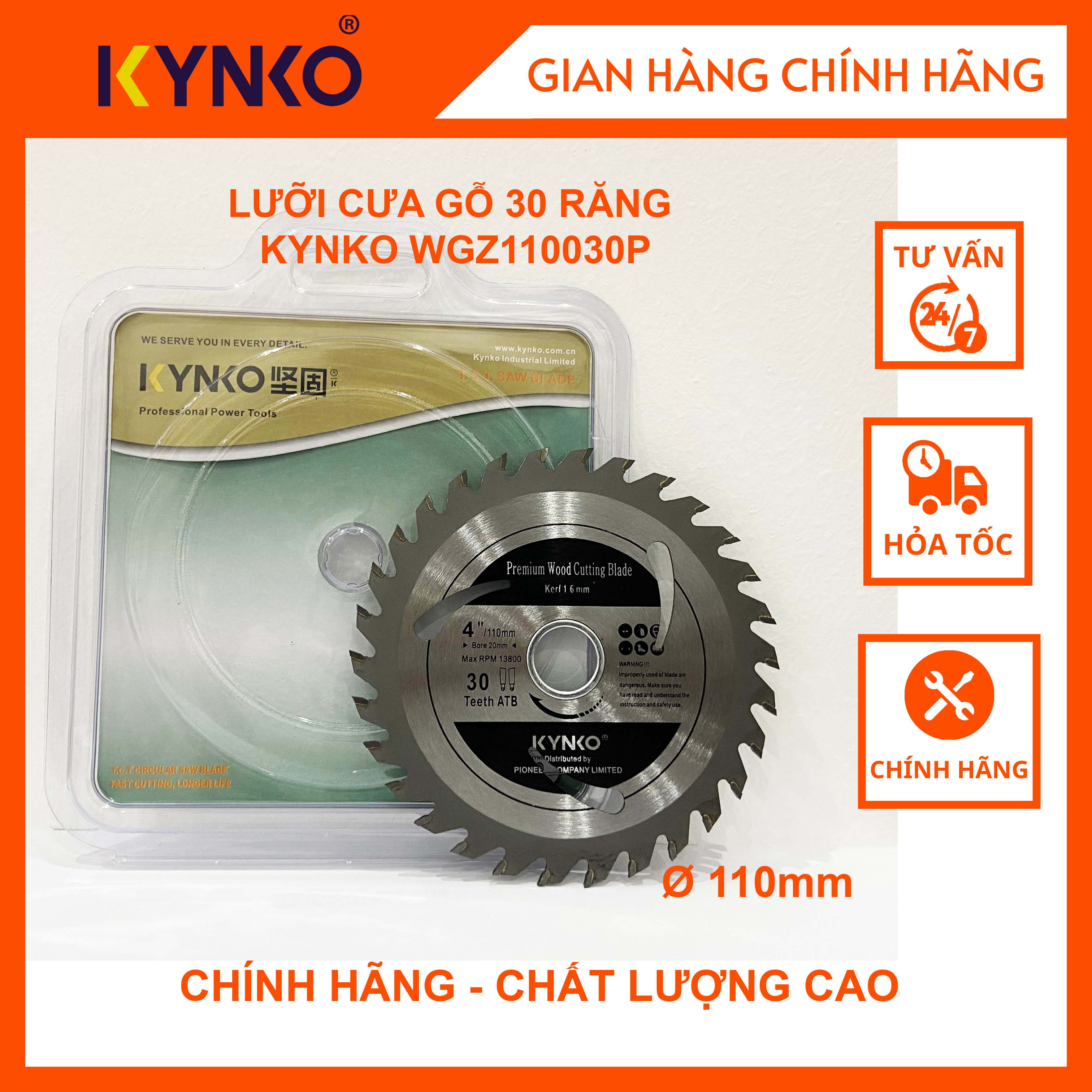 LƯỠI CƯA GỖ 30 RĂNG KYNKO WGZ110030P CHÍNH HÃNG GIÁ TỐT