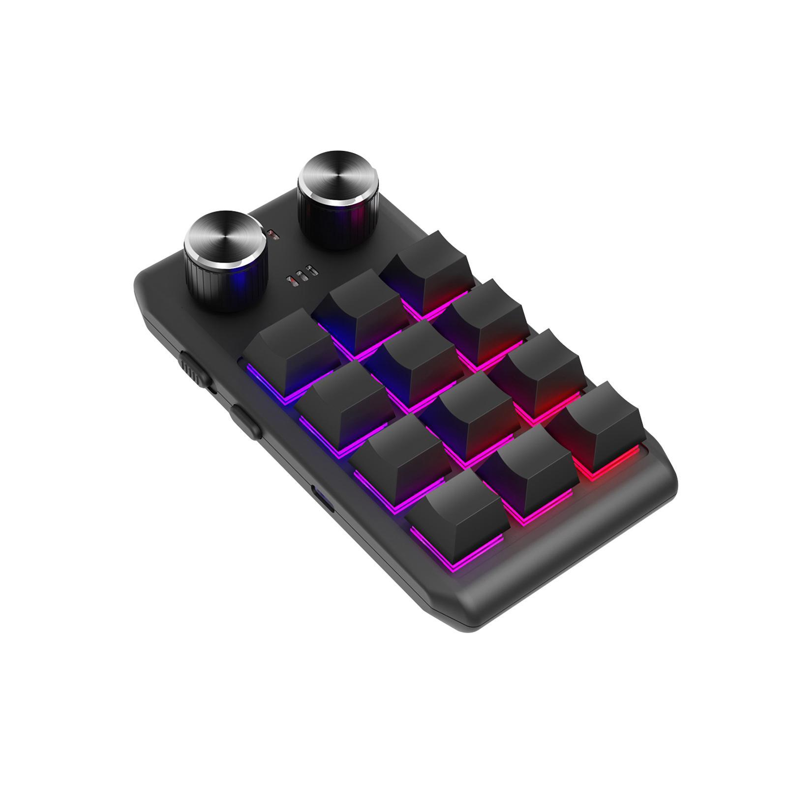 Mechanical Keyboard RGB Non Slip Program Keys 12 Key for Office