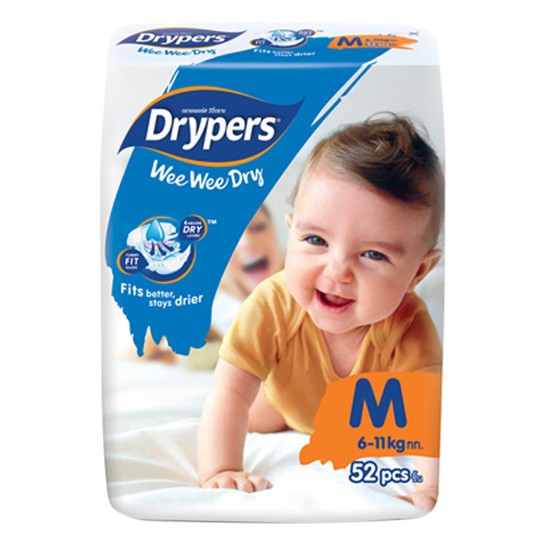 Tã dán trẻ em Drypers Wee Wee Dry M 52 miếng (6 - 11kg)