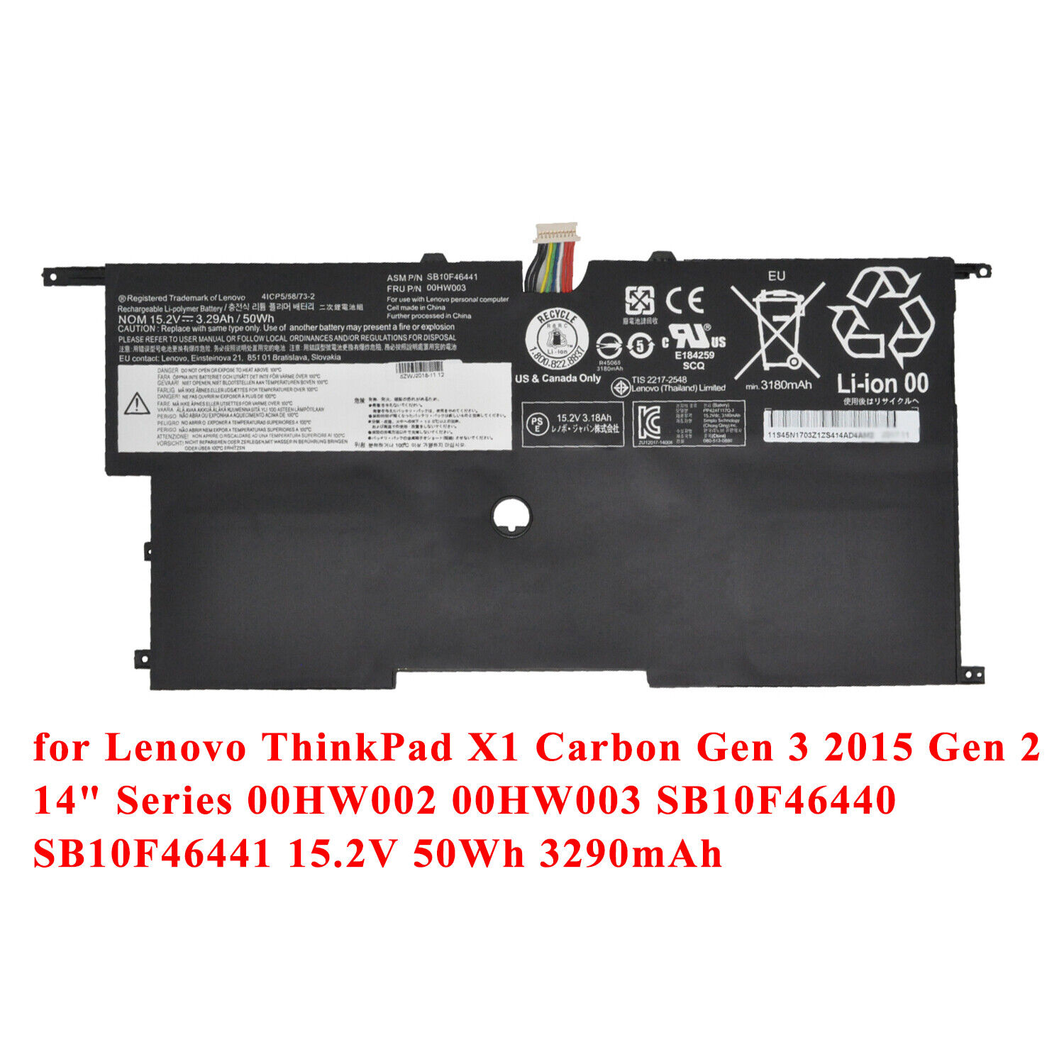 Pin battery cho Laptop Lenovo ThinkPad X1 Carbon gen 3 (3rd) 2015 00HW002 00HW003 SB10F46440 SB10F46441 4ICP5/58/73-2