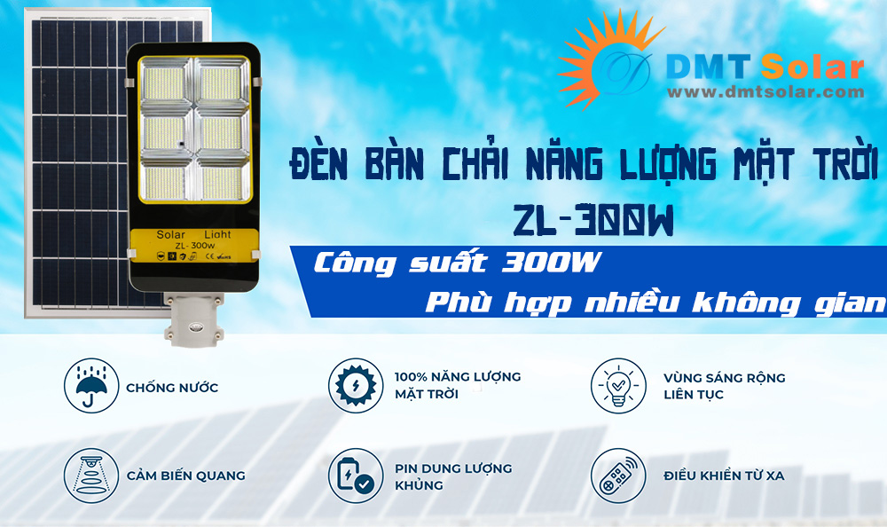 Đèn bàn chải 300W năng lượng mặt trời giá rẻ ZL-300W