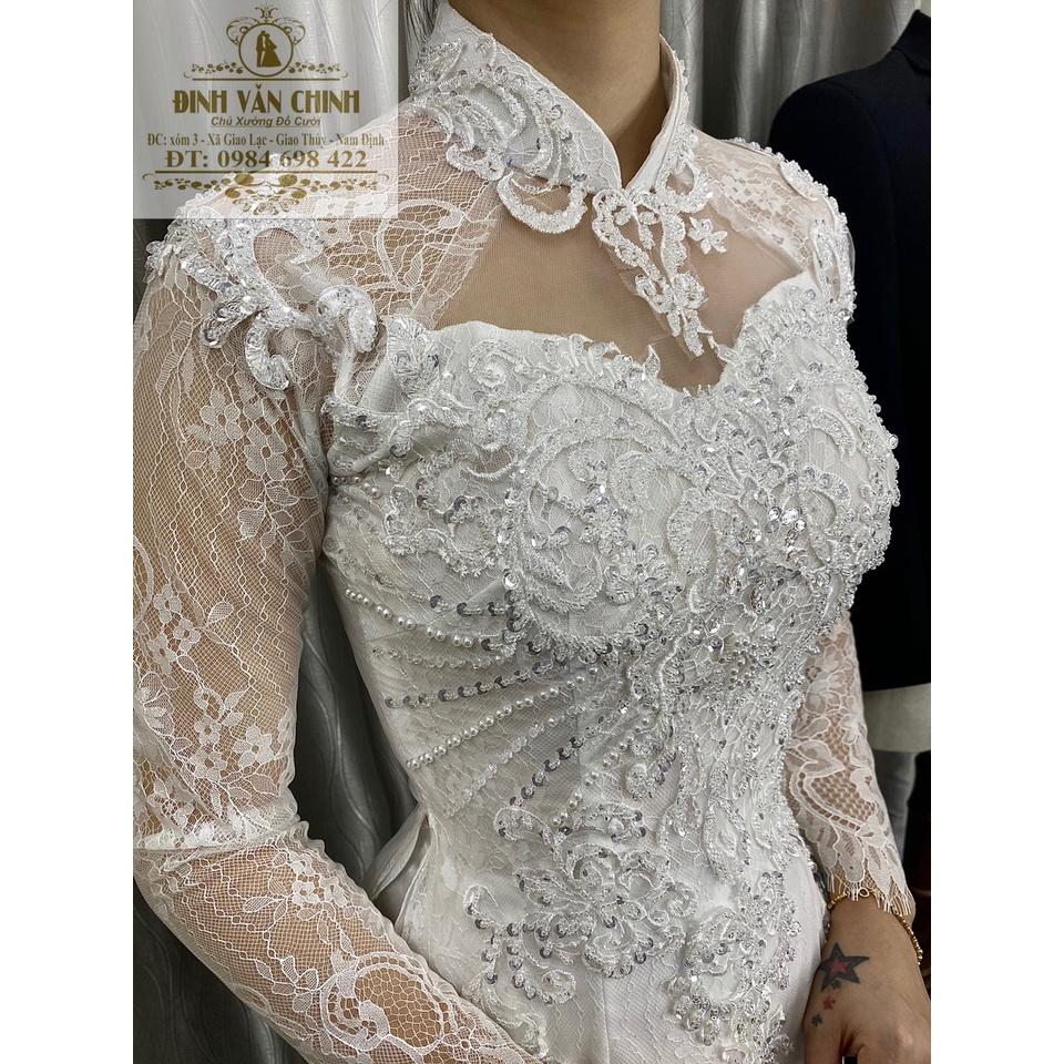 Áo dài cưới renmy trắng_Duy Chinh_ADRM0046_Tông Trắng Tiinh Khôi