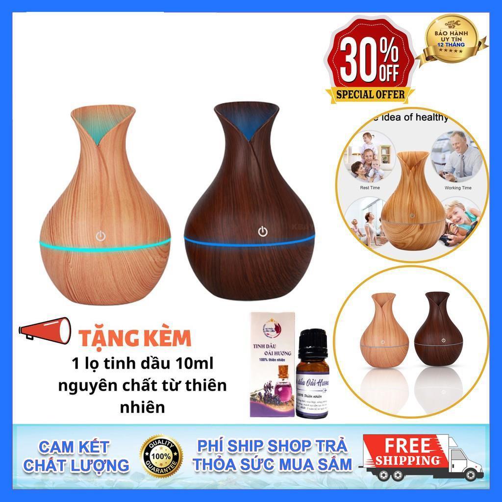 Máy Phun Sương Tạo Độ Ẩm, Khuếch Tán Tinh Dầu Vân Gỗ Cổ Cao