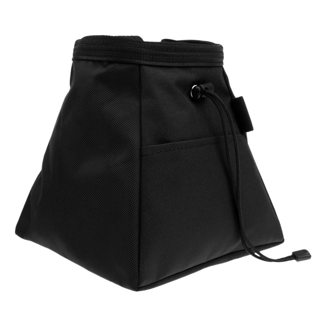 Rock Climbing Bouldering Weightlifting Chalk Storage Bag Bucket Pouch Black