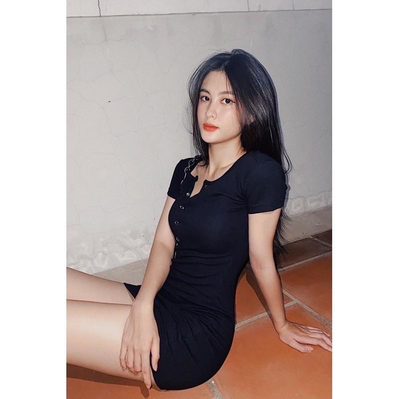 Đầm bấm tay ngắn