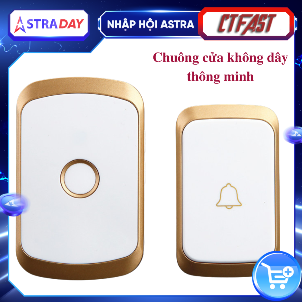 Chuông cửa không dây thông minh CTFAST CAZI - 01, chống nước, khoảng cách sử dụng hiệu quả 300 mét, 36 bài nhạc chuông - hàng chính hãng