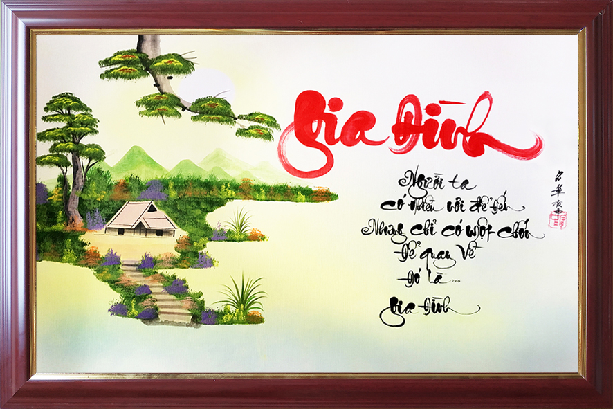 Thư pháp chữ Gia Đình