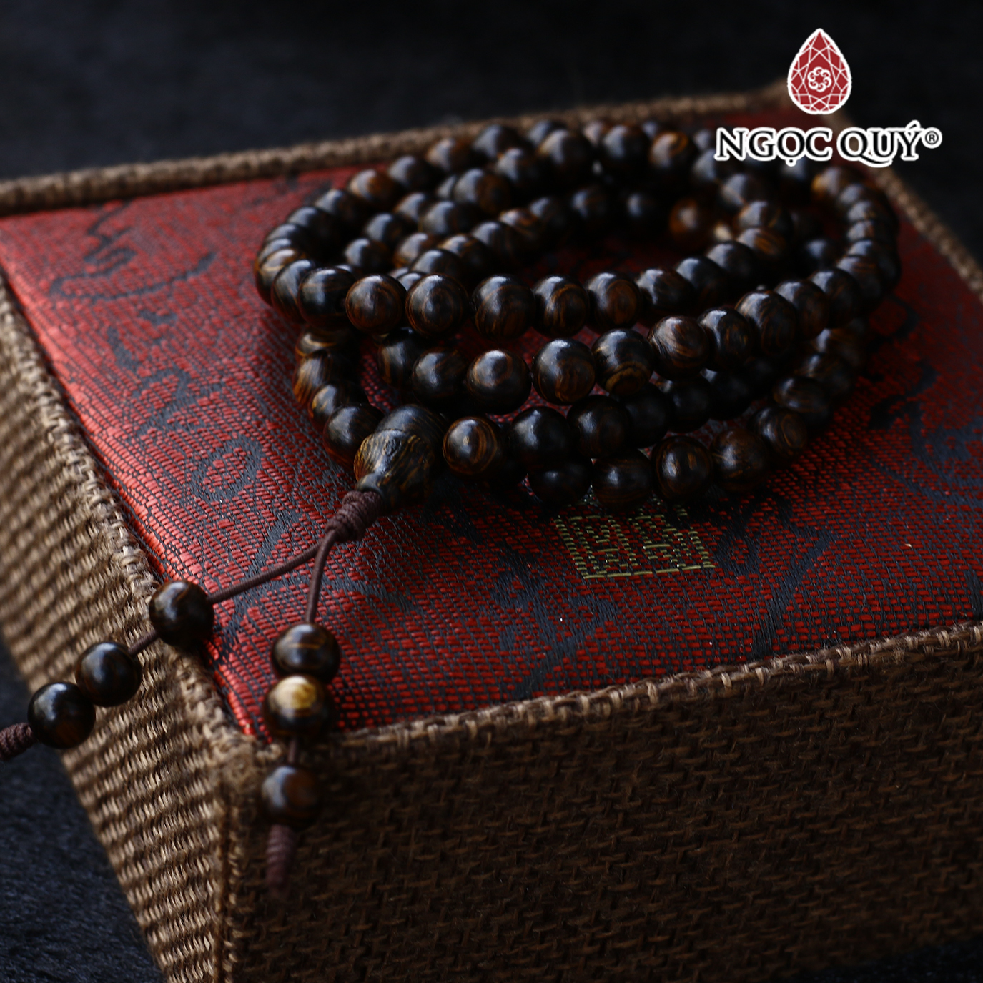 Vòng chuỗi 108 hạt trầm sánh 6mm - Ngọc Quý Gemstones