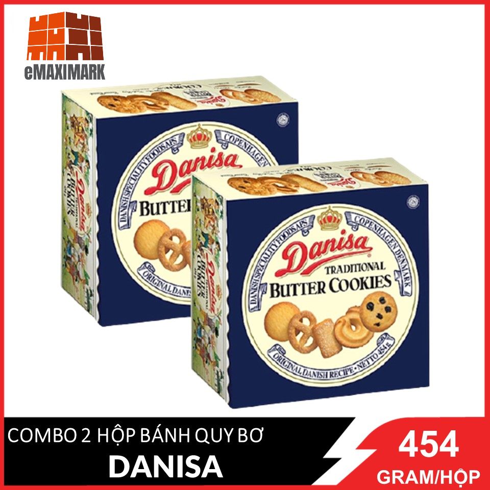 Combo 2 hộp Bánh quy bơ Danisa Size trung Hộp 454gX2 (date mới)