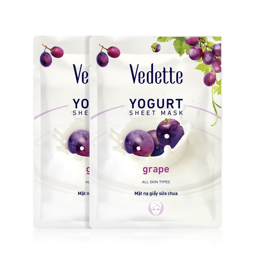 Mặt nạ giấy sữa chua nho Vedette Yoghurt Mask Sheet Grape 22ml