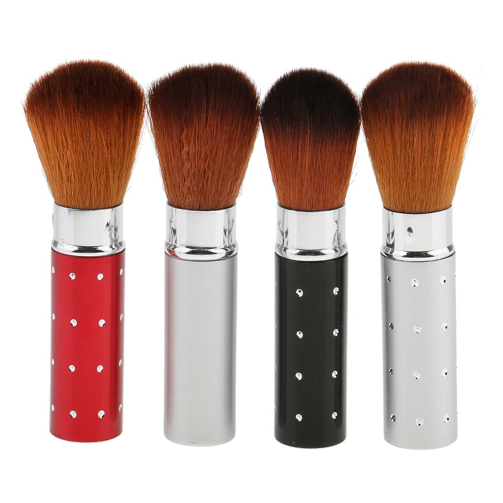 2 Pcs Retractable Cosmetic Face Powder Blush Contour Foundation Brush Tool Travel