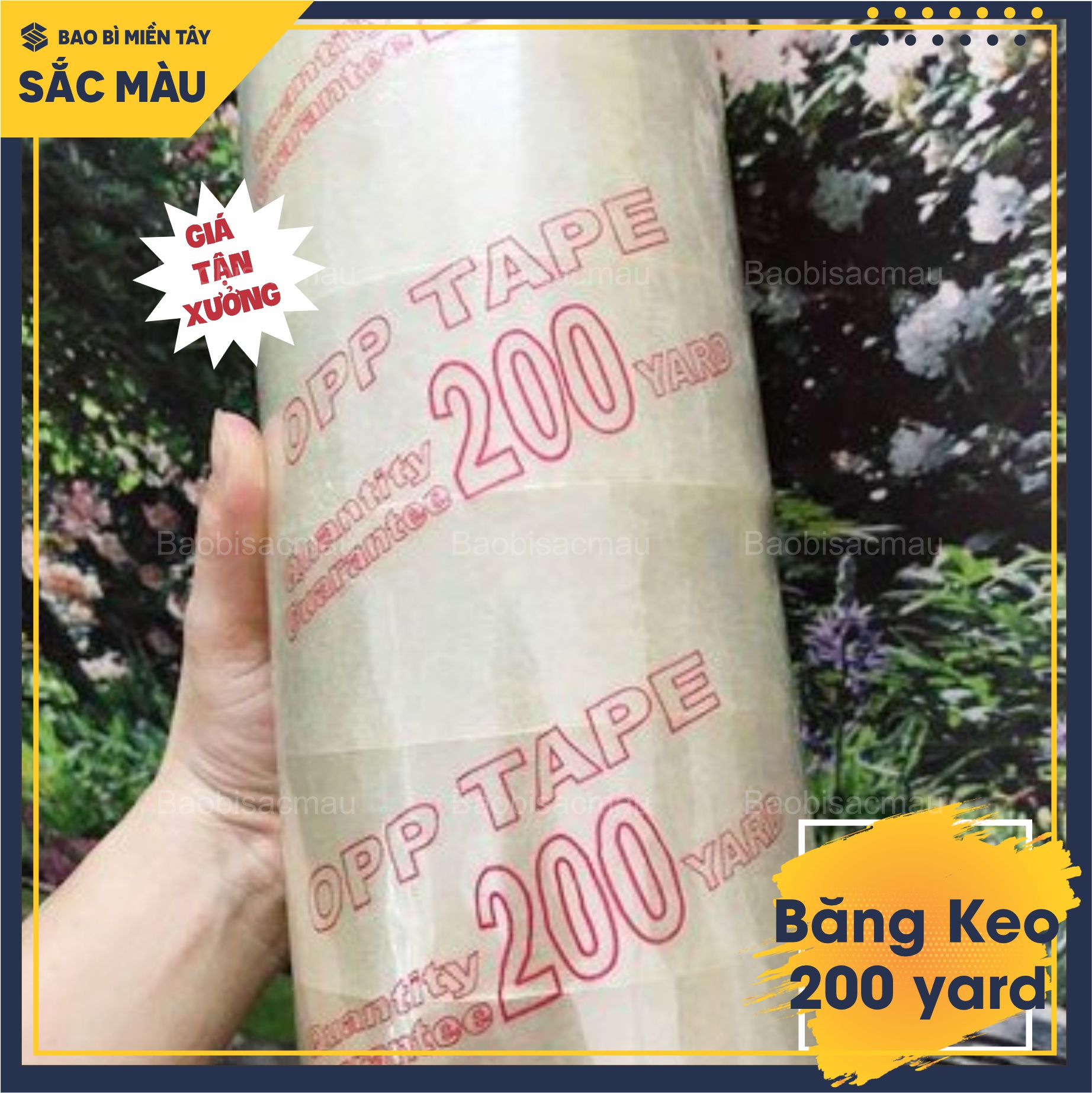 6 Cuộn băng keo/ băng dính trong 200 yard chất lượng cao dùng để đóng gói hàng hóa